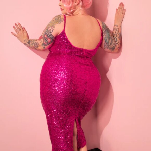 Micheline Pitt Vixen NWT XL Glitz and Glam Hot Pink - Picture 3 of 6